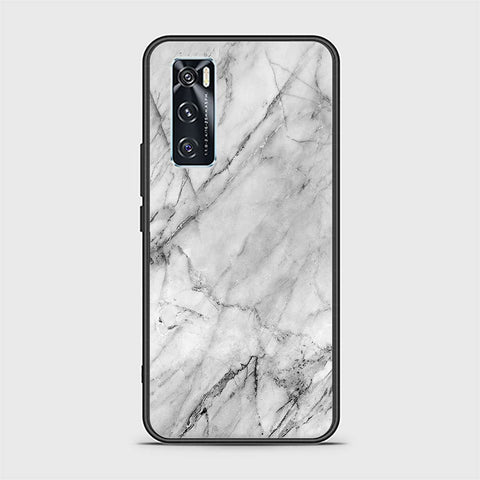 Vivo V20 SE Cover - White Marble Series - HQ Ultra Shine Premium Infinity Glass Soft Silicon Borders Case