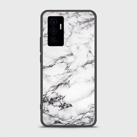 Vivo V23e Cover- White Marble Series - HQ Ultra Shine Premium Infinity Glass Soft Silicon Borders Case