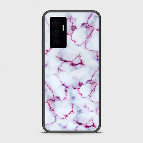 Vivo V23e Cover- White Marble Series - HQ Ultra Shine Premium Infinity Glass Soft Silicon Borders Case