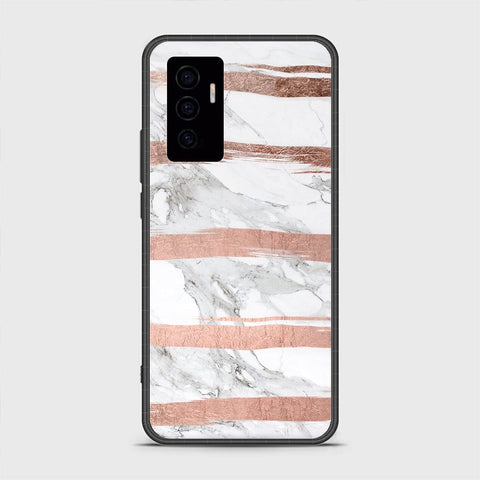 Vivo V23e Cover- White Marble Series - HQ Ultra Shine Premium Infinity Glass Soft Silicon Borders Case