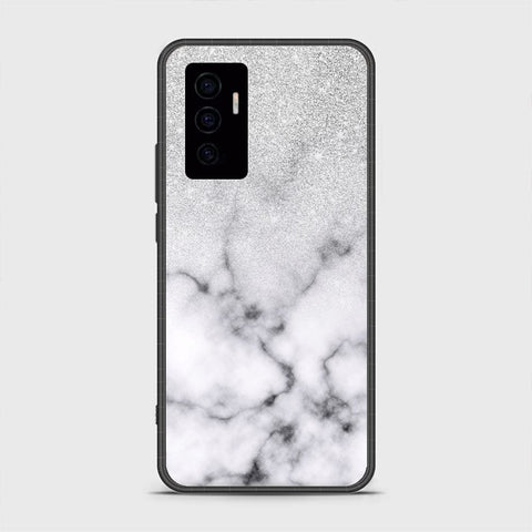 Vivo V23e Cover- White Marble Series - HQ Ultra Shine Premium Infinity Glass Soft Silicon Borders Case