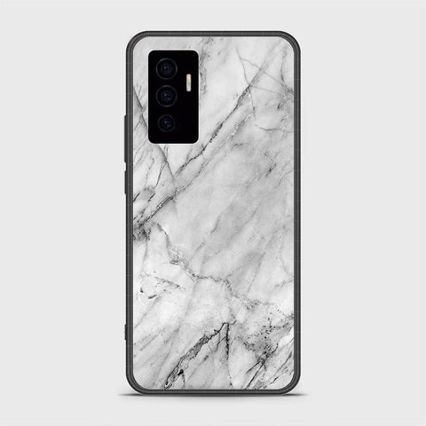 Vivo V23e Cover- White Marble Series - HQ Ultra Shine Premium Infinity Glass Soft Silicon Borders Case