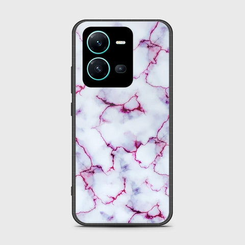 Vivo V25e Cover- White Marble Series - HQ Ultra Shine Premium Infinity Glass Soft Silicon Borders Case