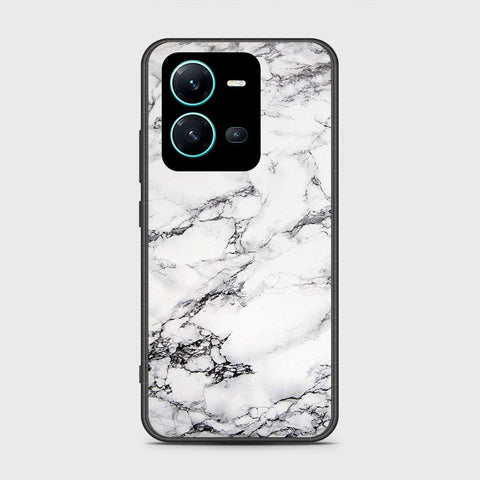 Vivo V25e Cover- White Marble Series - HQ Ultra Shine Premium Infinity Glass Soft Silicon Borders Case