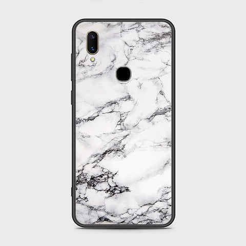 Vivo Z3 Cover- White Marble Series - HQ Ultra Shine Premium Infinity Glass Soft Silicon Borders Case