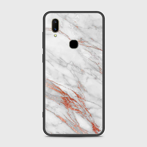 Vivo Z3 Cover- White Marble Series - HQ Ultra Shine Premium Infinity Glass Soft Silicon Borders Case