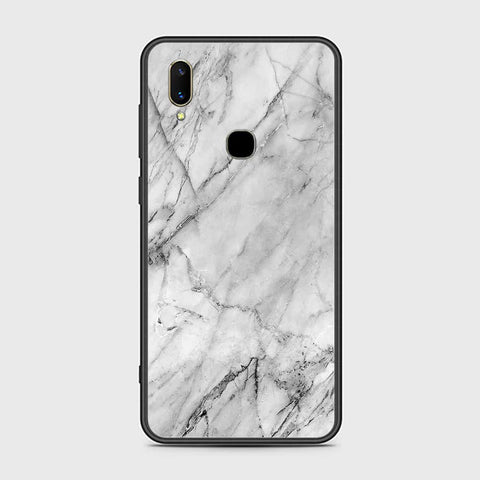 Vivo Z3 Cover- White Marble Series - HQ Ultra Shine Premium Infinity Glass Soft Silicon Borders Case