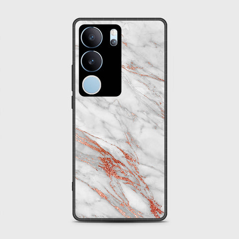 Vivo V29 Pro Cover- White Marble Series - HQ Ultra Shine Premium Infinity Glass Soft Silicon Borders Case