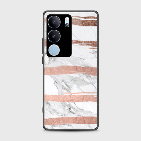 Vivo V29 Pro Cover- White Marble Series - HQ Ultra Shine Premium Infinity Glass Soft Silicon Borders Case