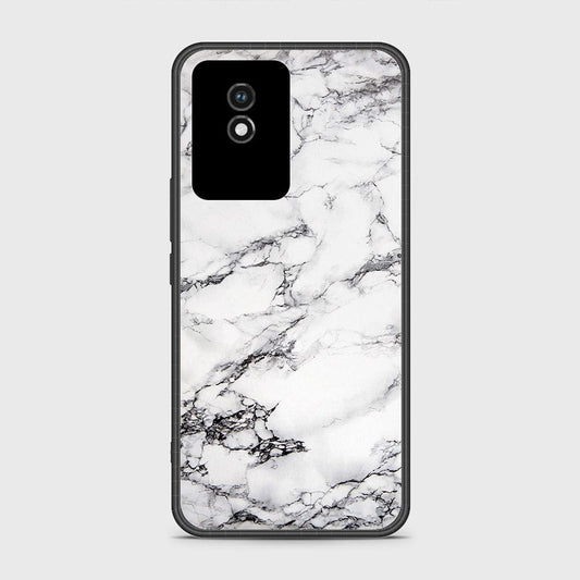 Vivo Y02A Cover- White Marble Series - HQ Ultra Shine Premium Infinity Glass Soft Silicon Borders Case