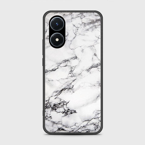 Vivo Y02s Cover- White Marble Series - HQ Ultra Shine Premium Infinity Glass Soft Silicon Borders Case