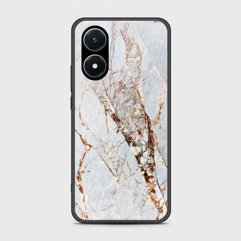 Vivo Y02s Cover- White Marble Series - HQ Ultra Shine Premium Infinity Glass Soft Silicon Borders Case