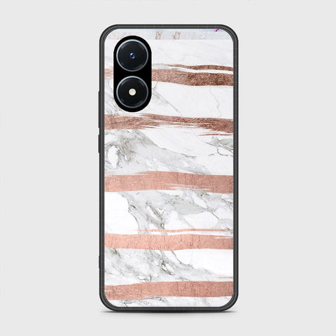 Vivo Y02s Cover- White Marble Series - HQ Ultra Shine Premium Infinity Glass Soft Silicon Borders Case