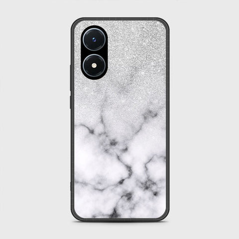 Vivo Y02s Cover- White Marble Series - HQ Ultra Shine Premium Infinity Glass Soft Silicon Borders Case