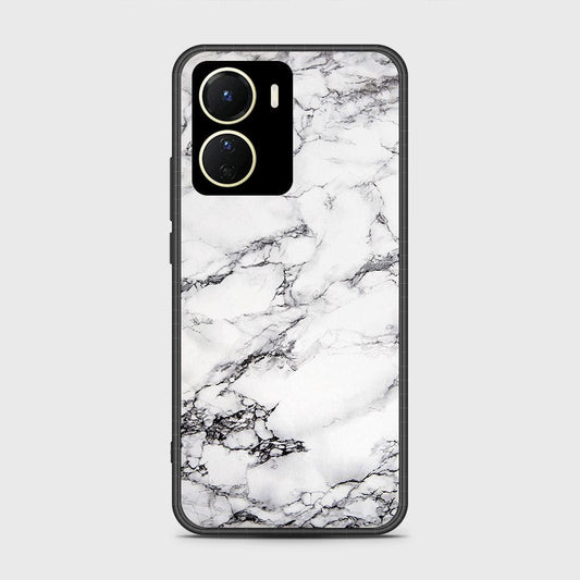 Vivo Y35 5G Cover- White Marble Series - HQ Ultra Shine Premium Infinity Glass Soft Silicon Borders Case