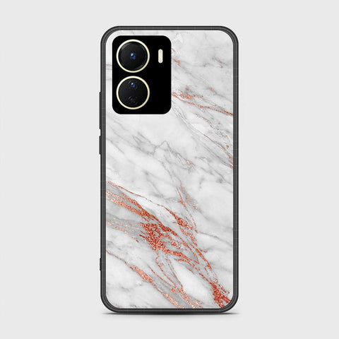 Vivo Y16 Cover- White Marble Series - HQ Ultra Shine Premium Infinity Glass Soft Silicon Borders Case