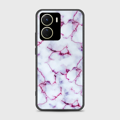 Vivo Y16 Cover- White Marble Series - HQ Ultra Shine Premium Infinity Glass Soft Silicon Borders Case