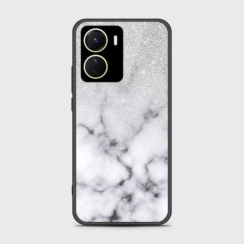 Vivo Y16 Cover- White Marble Series - HQ Ultra Shine Premium Infinity Glass Soft Silicon Borders Case