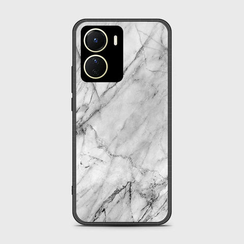 Vivo Y35 5G Cover- White Marble Series - HQ Ultra Shine Premium Infinity Glass Soft Silicon Borders Case