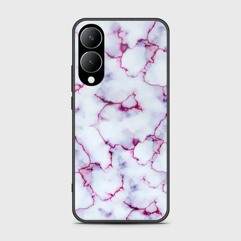 Vivo Y17s Cover- White Marble Series - HQ Ultra Shine Premium Infinity Glass Soft Silicon Borders Case