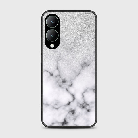 Vivo Y17s Cover- White Marble Series - HQ Ultra Shine Premium Infinity Glass Soft Silicon Borders Case