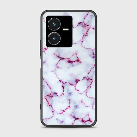 Vivo Y22s Cover- White Marble Series - HQ Ultra Shine Premium Infinity Glass Soft Silicon Borders Case