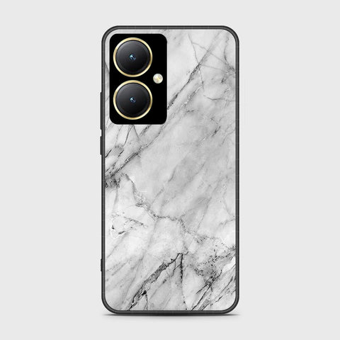 Vivo Y35 Plus Cover- White Marble Series - HQ Ultra Shine Premium Infinity Glass Soft Silicon Borders Case