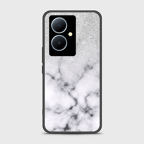 Vivo Y78 Plus 5G Cover- White Marble Series - HQ Ultra Shine Premium Infinity Glass Soft Silicon Borders Case