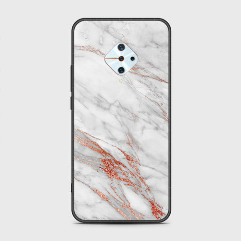 Vivo Y9s Cover- White Marble Series - HQ Ultra Shine Premium Infinity Glass Soft Silicon Borders Case