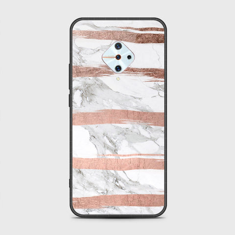 Vivo Y9s Cover- White Marble Series - HQ Ultra Shine Premium Infinity Glass Soft Silicon Borders Case