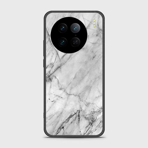 Vivo X90 Pro Cover - White Marble Series - HQ Ultra Shine Premium Infinity Glass Soft Silicon Borders Case