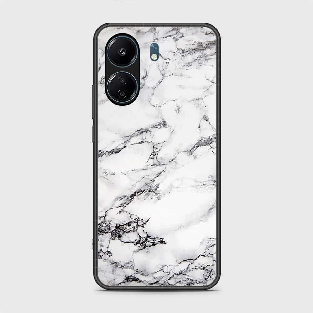 Xiaomi Poco C65 Cover- White Marble Series - HQ Ultra Shine Premium Infinity Glass Soft Silicon Borders Case