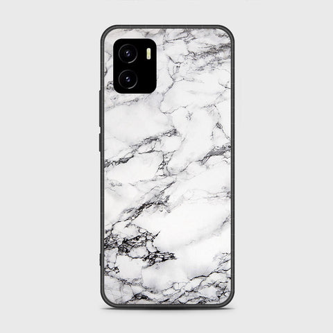 Vivo Y10 Cover- White Marble Series - HQ Ultra Shine Premium Infinity Glass Soft Silicon Borders Case