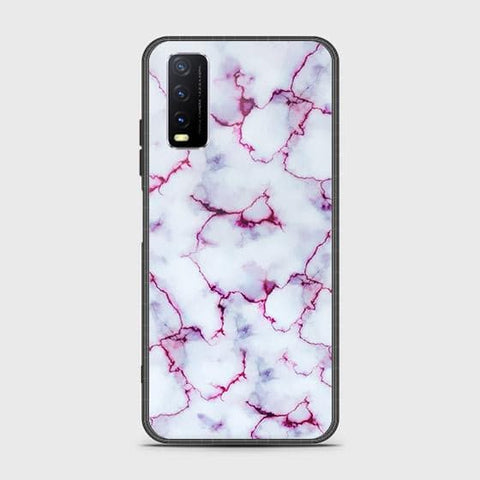 Vivo Y20T Cover - White Marble Series - HQ Ultra Shine Premium Infinity Glass Soft Silicon Borders Case