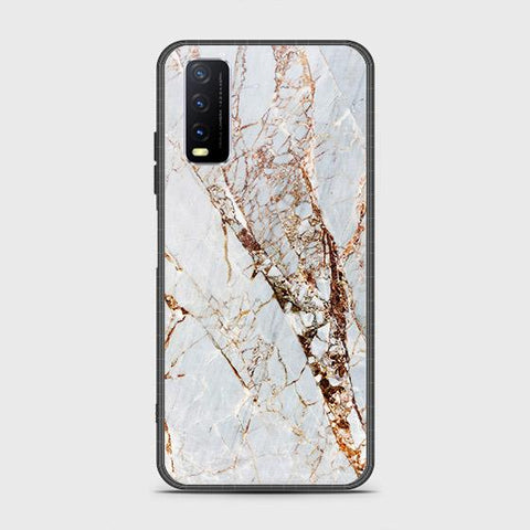 Vivo Y11s Cover - White Marble Series - HQ Ultra Shine Premium Infinity Glass Soft Silicon Borders Case