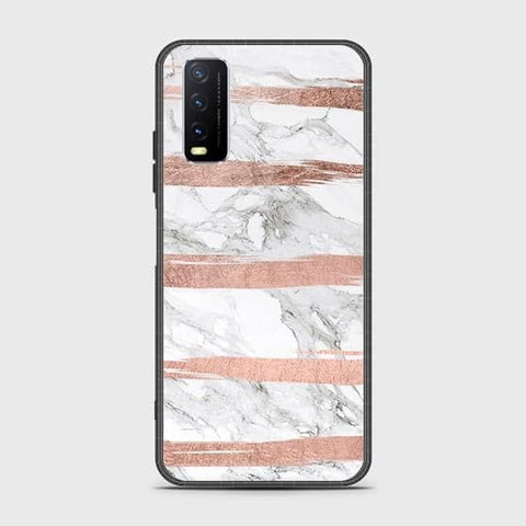 Vivo Y12a Cover - White Marble Series - HQ Ultra Shine Premium Infinity Glass Soft Silicon Borders Case