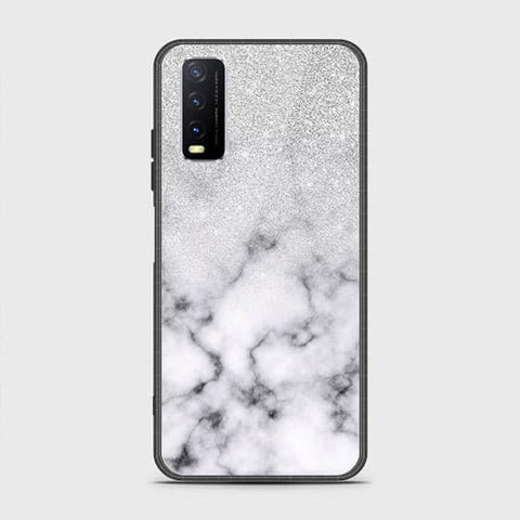 Vivo Y11s Cover - White Marble Series - HQ Ultra Shine Premium Infinity Glass Soft Silicon Borders Case