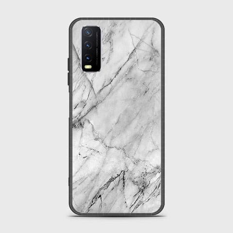 Vivo Y20a Cover - White Marble Series - HQ Ultra Shine Premium Infinity Glass Soft Silicon Borders Case