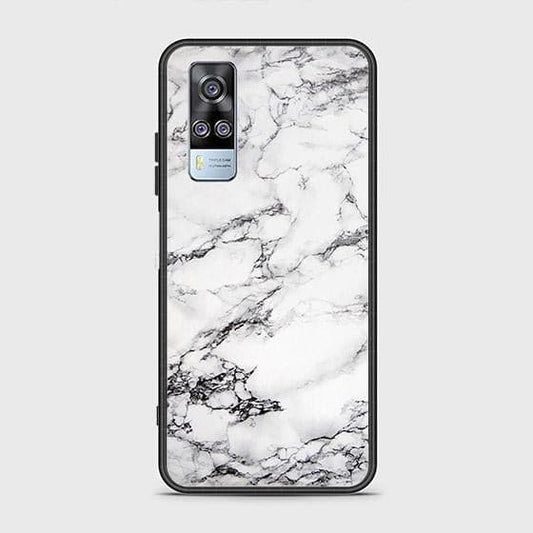 Vivo Y31 Cover - White Marble Series - HQ Ultra Shine Premium Infinity Glass Soft Silicon Borders Case