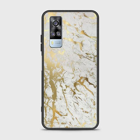 Vivo Y51a Cover - White Marble Series - HQ Ultra Shine Premium Infinity Glass Soft Silicon Borders Case