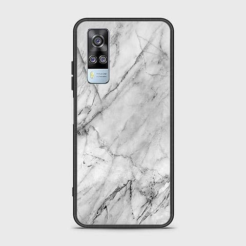 Vivo Y51a Cover - White Marble Series - HQ Ultra Shine Premium Infinity Glass Soft Silicon Borders Case