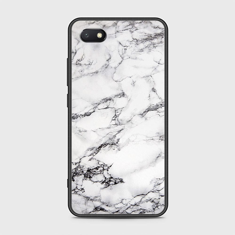 Huawei Y5 Prime 2018 / Y5 2018 / Honor 7S Cover - White Marble Series - HQ Ultra Shine Premium Infinity Glass Soft Silicon Borders Case