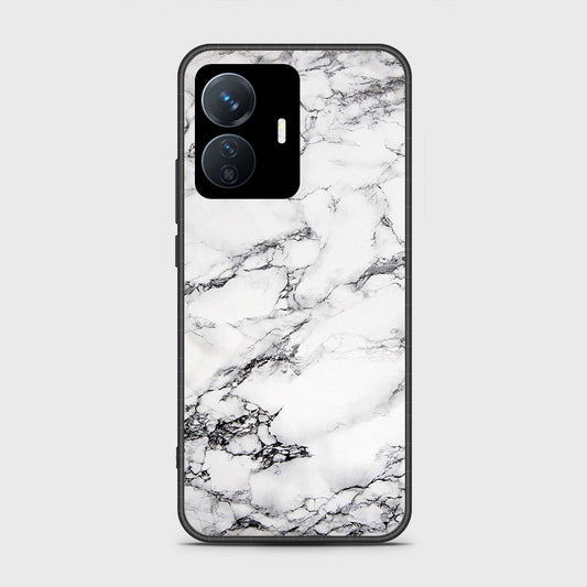 Vivo Y77e Cover- White Marble Series - HQ Ultra Shine Premium Infinity Glass Soft Silicon Borders Case