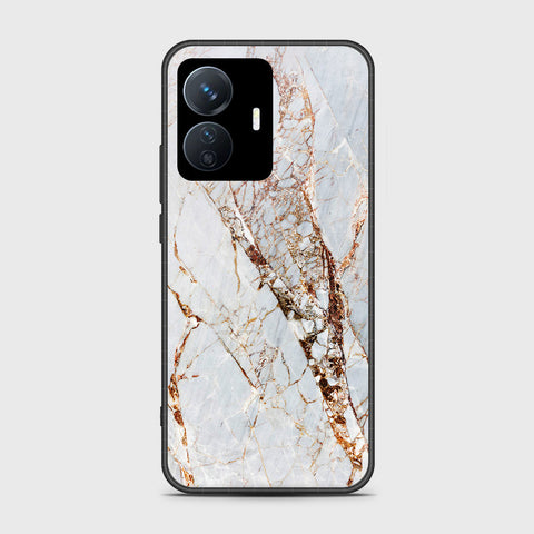 Vivo Y77e Cover- White Marble Series - HQ Ultra Shine Premium Infinity Glass Soft Silicon Borders Case