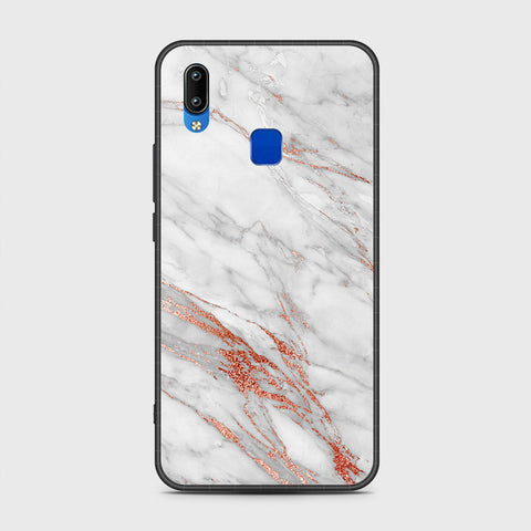 Vivo Y91i Cover- White Marble Series - HQ Ultra Shine Premium Infinity Glass Soft Silicon Borders Case