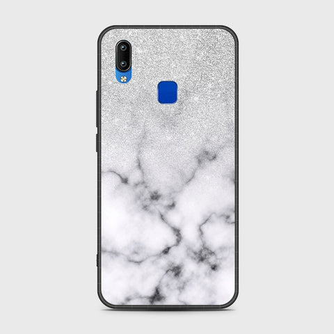 Vivo Y91i Cover- White Marble Series - HQ Ultra Shine Premium Infinity Glass Soft Silicon Borders Case