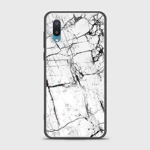 Samsung Galaxy A02 Cover - White Marble Series 2 - HQ Ultra Shine Premium Infinity Glass Soft Silicon Borders Case