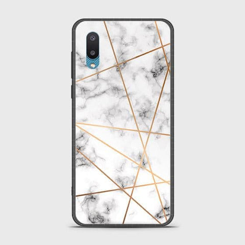 Samsung Galaxy A02 Cover - White Marble Series 2 - HQ Ultra Shine Premium Infinity Glass Soft Silicon Borders Case