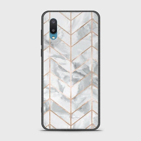 Samsung Galaxy A02 Cover - White Marble Series 2 - HQ Ultra Shine Premium Infinity Glass Soft Silicon Borders Case