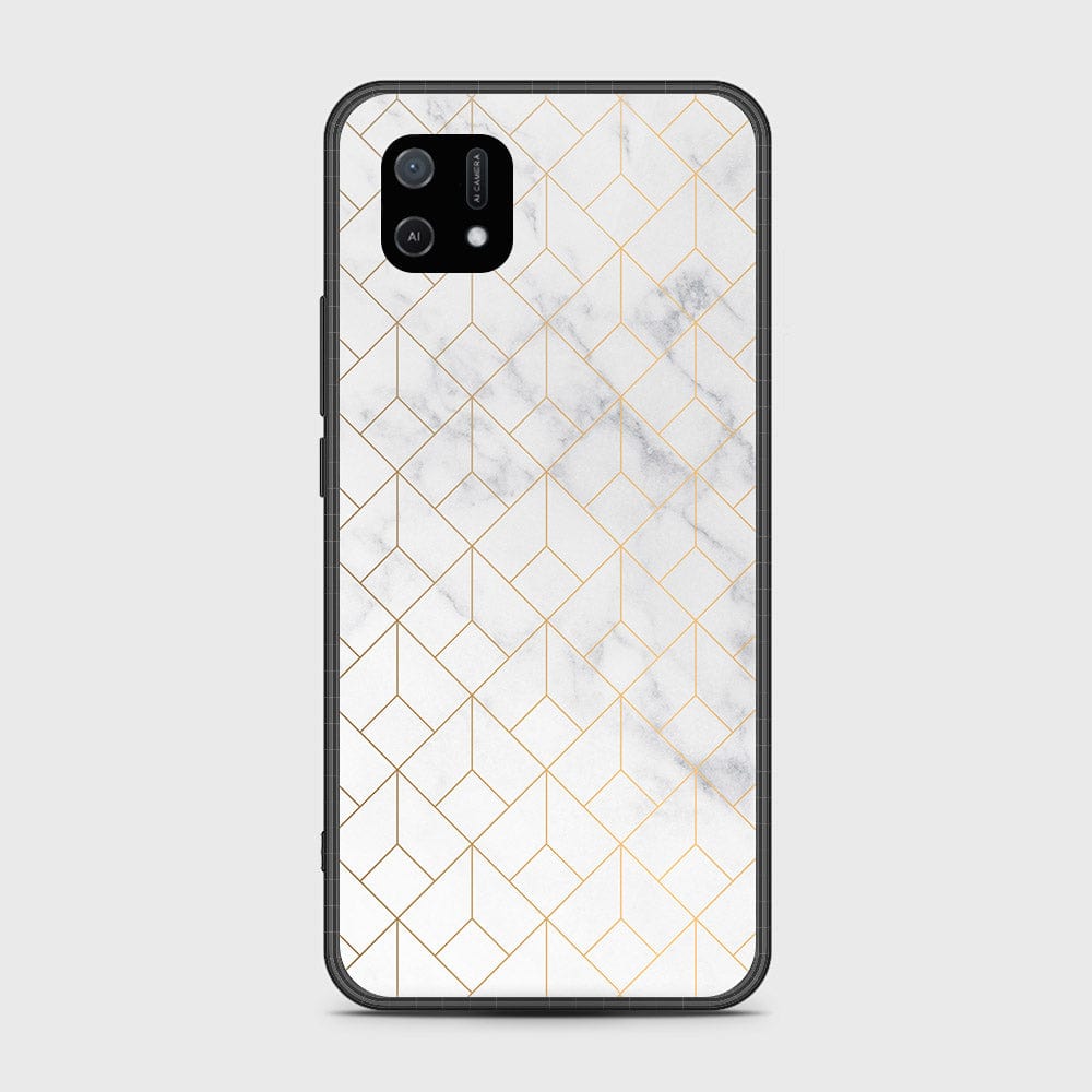 Oppo A16e Cover- White Marble Series 2 - HQ Ultra Shine Premium Infinity Glass Soft Silicon Borders Case